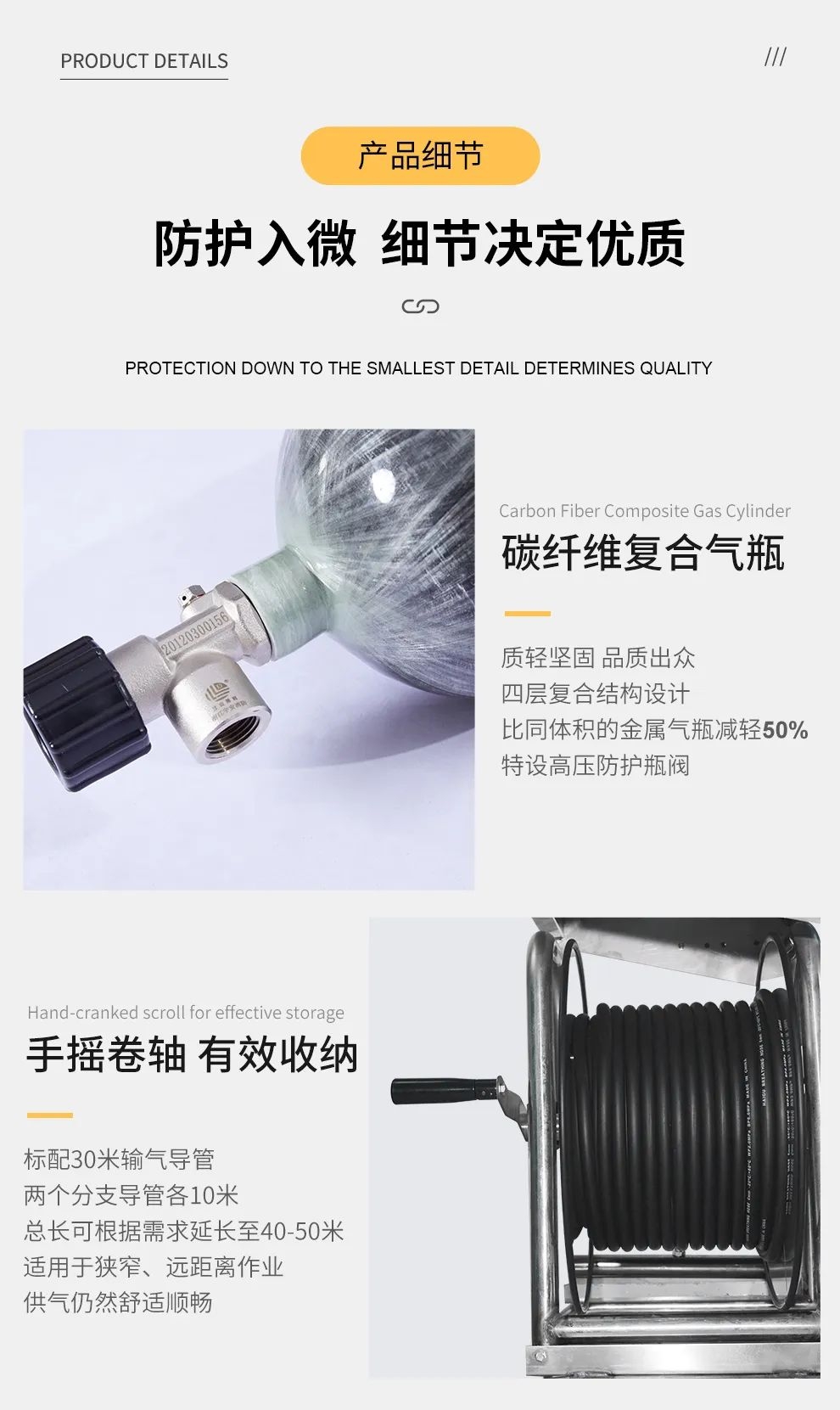 品質(zhì)升級(jí) | HG-CHZK2、A 6.8L兩瓶高壓送風(fēng)式長(zhǎng)管呼吸器，為安全、舒適而生